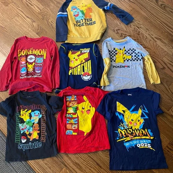 Pokemon Kids Bundle Long and Short Sleeves and Sweatshirt - Picture 2 of 16